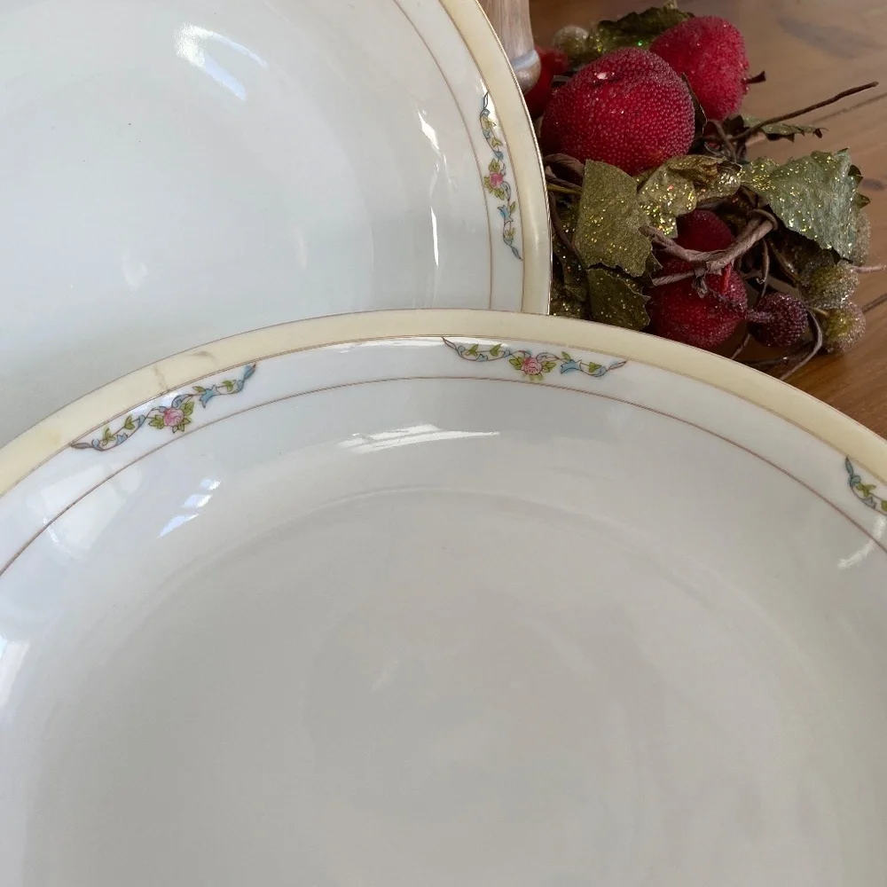 Noritake Roseleigh Fruit/DessertBowls & Bread/Butter plates Vintage 10pc.